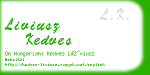 liviusz kedves business card